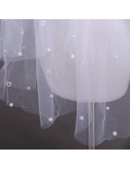 Four Tier Veil with Pearls Embellished