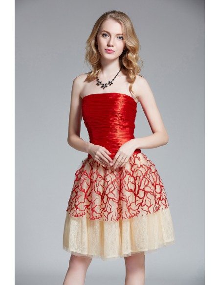 Stylish A-Line Embroided Tulle Short Party Dress
