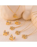 Sweet Hart Czech Diamond Pendant Necklace