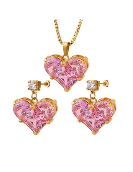 Cute Heart Love Zircon Pendant Necklace