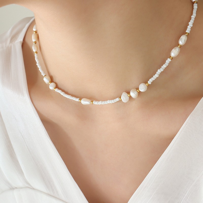 Glass Pearl Beads Necklace or Wrap Bracelet main image 0