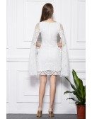 Fashionale A-Line White Lace Short Wedding Party Dress