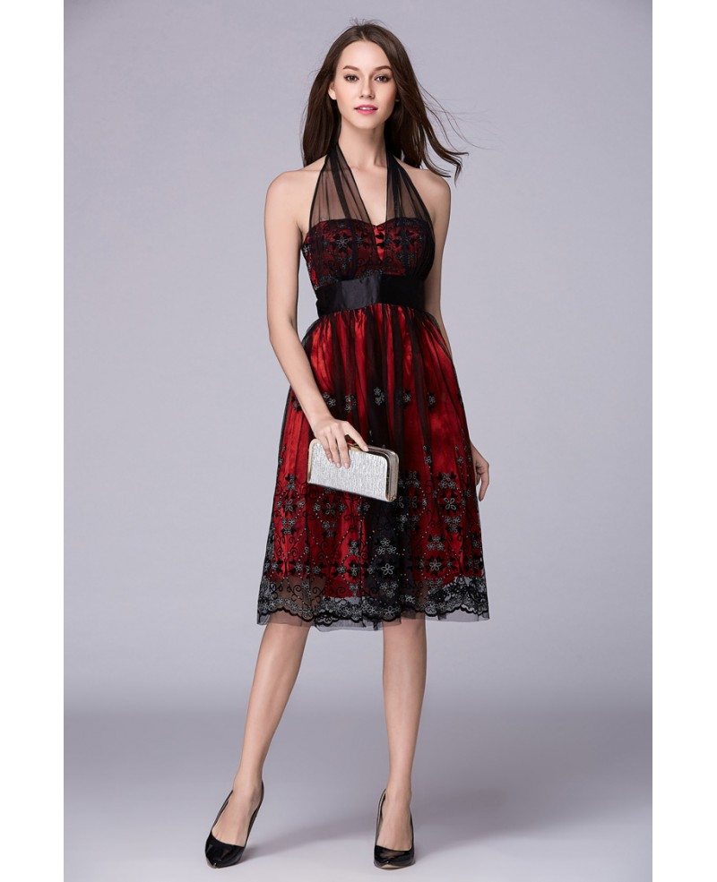 red lace dress for wedding guest