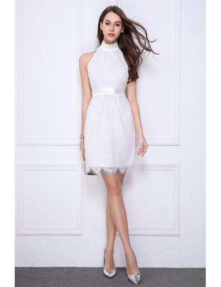petite white mini dress