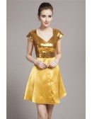 Sparkly Short Chiffon Sequin Homecoming Party Dresses