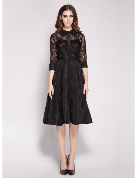 BLACK LACE SCALLOPED DRESS – Corral Western Wear