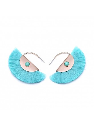 INS Style Aesthetic Simple Hot Fan Tassel Earrings For Prom