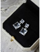Shinning Ice Cube Earrings Ear Clips