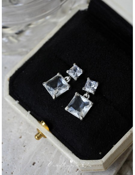 Shinning Ice Cube Earrings Ear Clips