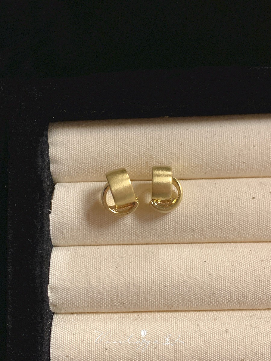 Boucles D'oreilles Disque Géométrique En Coquillage Doré - Style Minimaliste Plage - Neuf Sans Emballage