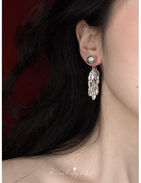 Sparkling Tassel Long Earrings