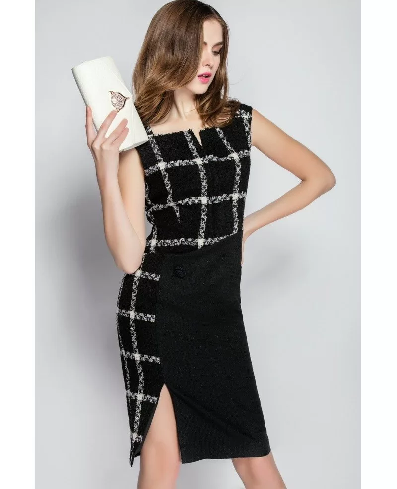 black and white plaid outfit