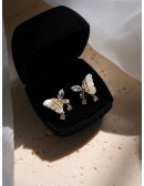 French Romance Green Butterfly Earrings Ear Clip