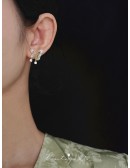 French Romance Green Butterfly Earrings Ear Clip