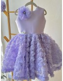 Lovely Purple Flowers Girls Formal Party Dress Sleeveless