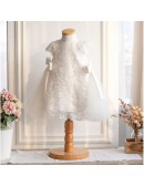 Super Cute Lace Tulle Toddler Flower Girl Dress with Cap Sleeves