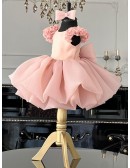 Cute Pink Ruffled Ballgown Party Dress For Toddler Girls