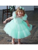 Polka Dots Tulle Party Dress For Little Girls