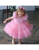 Polka Dots Tulle Party Dress For Little Girls