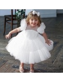 Polka Dots Tulle Party Dress For Little Girls