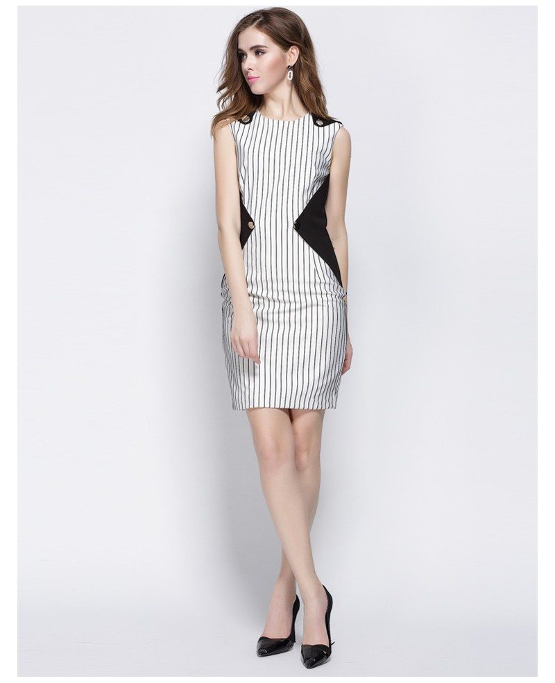 black and white striped short dress