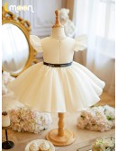 Champagne Ballgown Toddler Flowr Girl Dress with Beadings