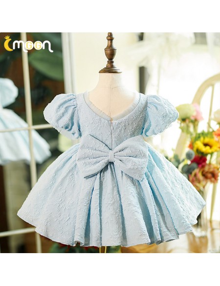 Unique Light Blue Toddler Flower Girl Dress with Sequined Flowers