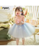 Cute Blue And Pink Tulle Girls Birthday Party Dress