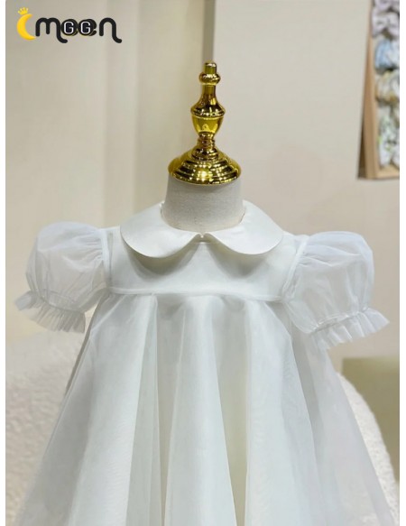 Cute Baby Collar Toddler Flower Girl Dress with Big Bow In Back