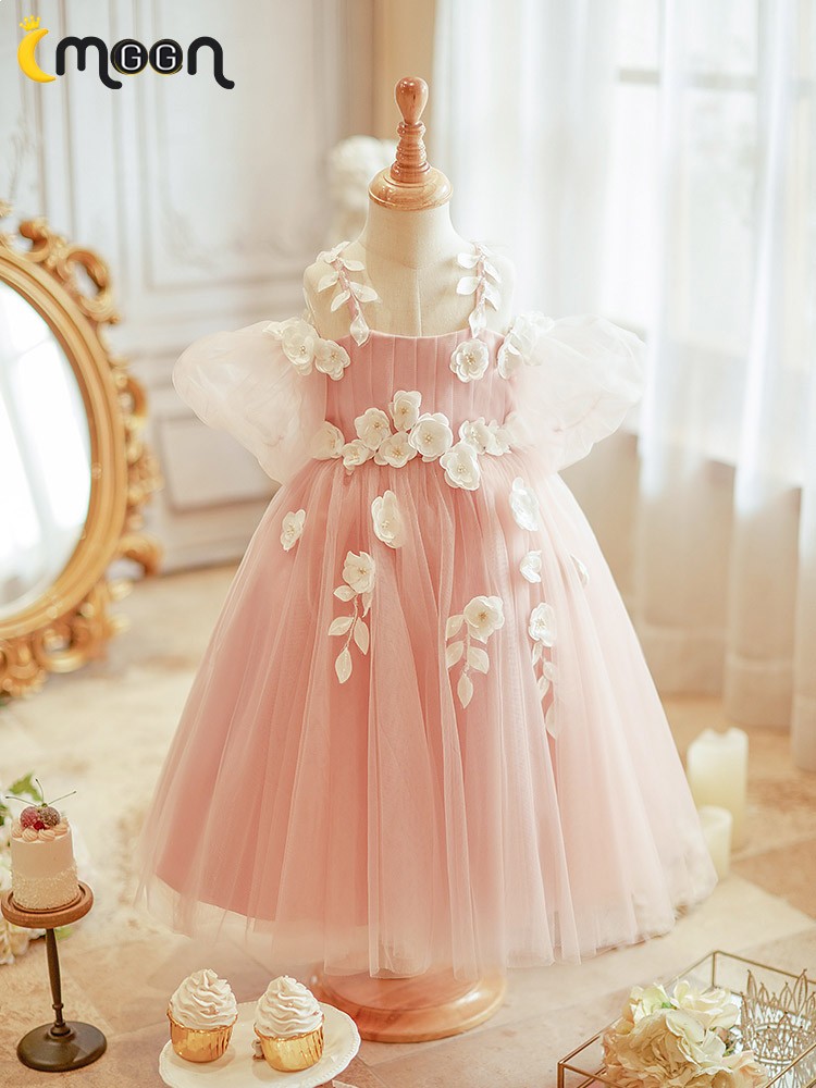 Full Length Tulle Flower Girl Dress for Wedding Girls Formal Dresses Size 4-16