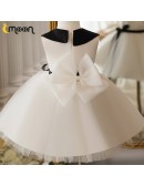 Unique Black And White Flower Girl Dress with Collar Sash