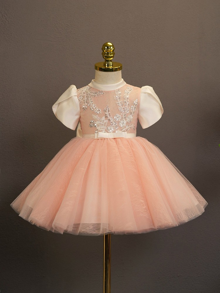 Air and Grace Dress in Pink Floral Tulle