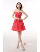 A-Line Sweetheart Short Chiffon Prom Dress With Beading