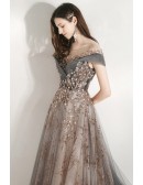 Gorgeous Cap Sleeved Sparkly Long Prom Dress For Parties