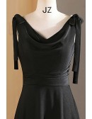 Elegant Simple Long Black Formal Dress With Straps