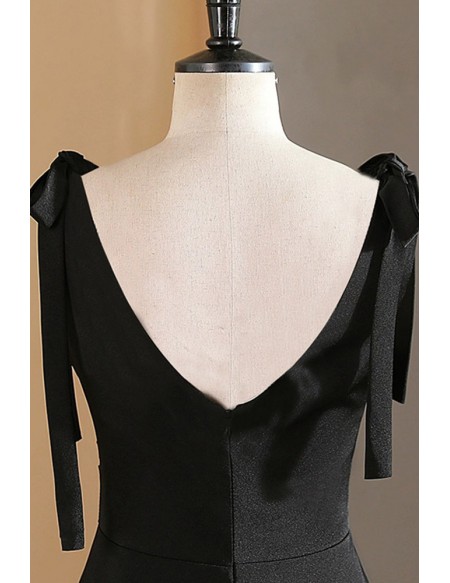 Elegant Simple Long Black Formal Dress With Straps