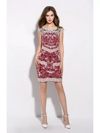 Full of Embroidery Short Bodycon Dress