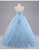 Strapless Corset Lace Ballgown Champagne Formal Dress With Appliques