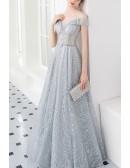 Gorgeous Cold Shoulder Sheer Bodice Long Prom Dress With Sequins