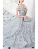 Gorgeous Cold Shoulder Sheer Bodice Long Prom Dress With Sequins
