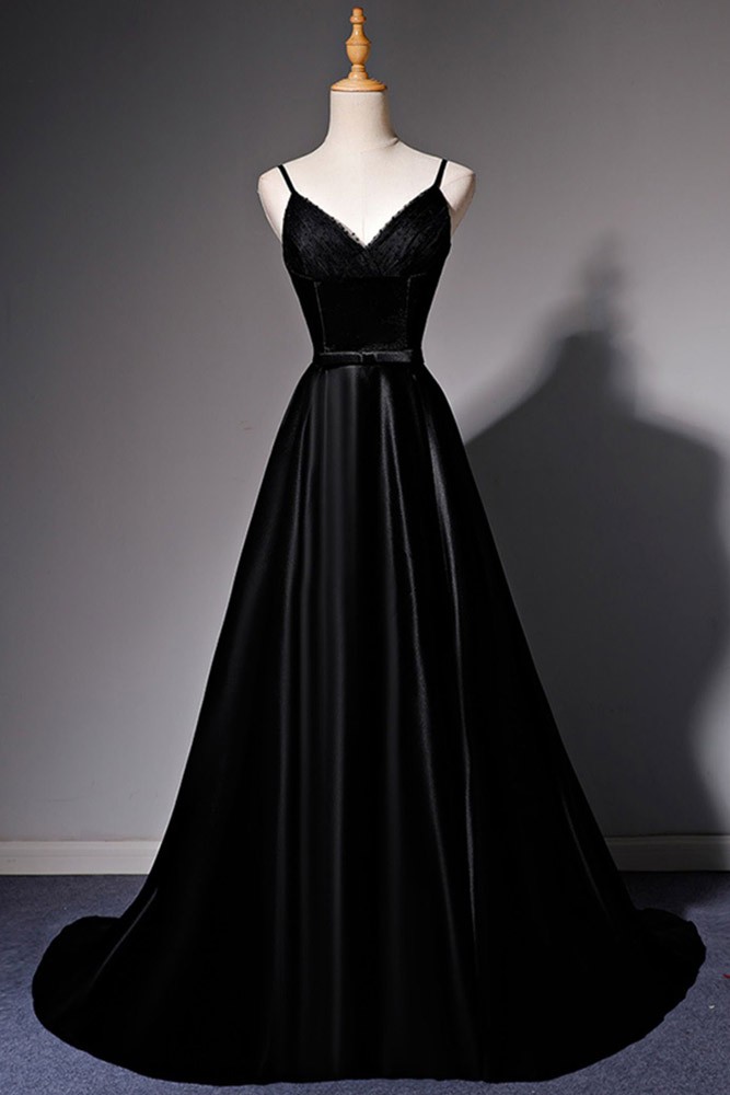 Elegant Black Backless Long Prom Dress Black Evening Dress Y7426
