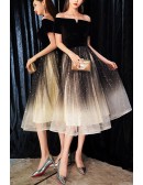 Off Shoulder Bling Tulle Hoco Party Dress