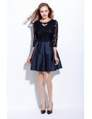 Lace Top 3/4 Sleeve Short Dress