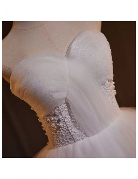 Strapless Ballgown Tulle Wedding Dress With Ruffles