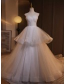 Strapless Ballgown Tulle Wedding Dress With Ruffles