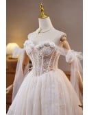 Ethereal White Lace Short Homecoming Dress With Off The Shoulder Sleeves For Prom