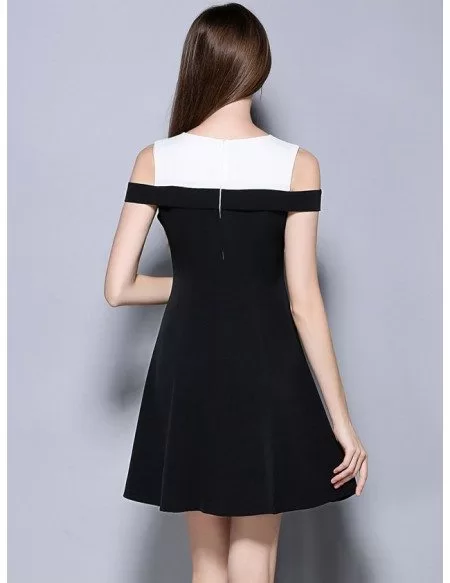 A-ling Black and White Short Party Dress -GemGrace