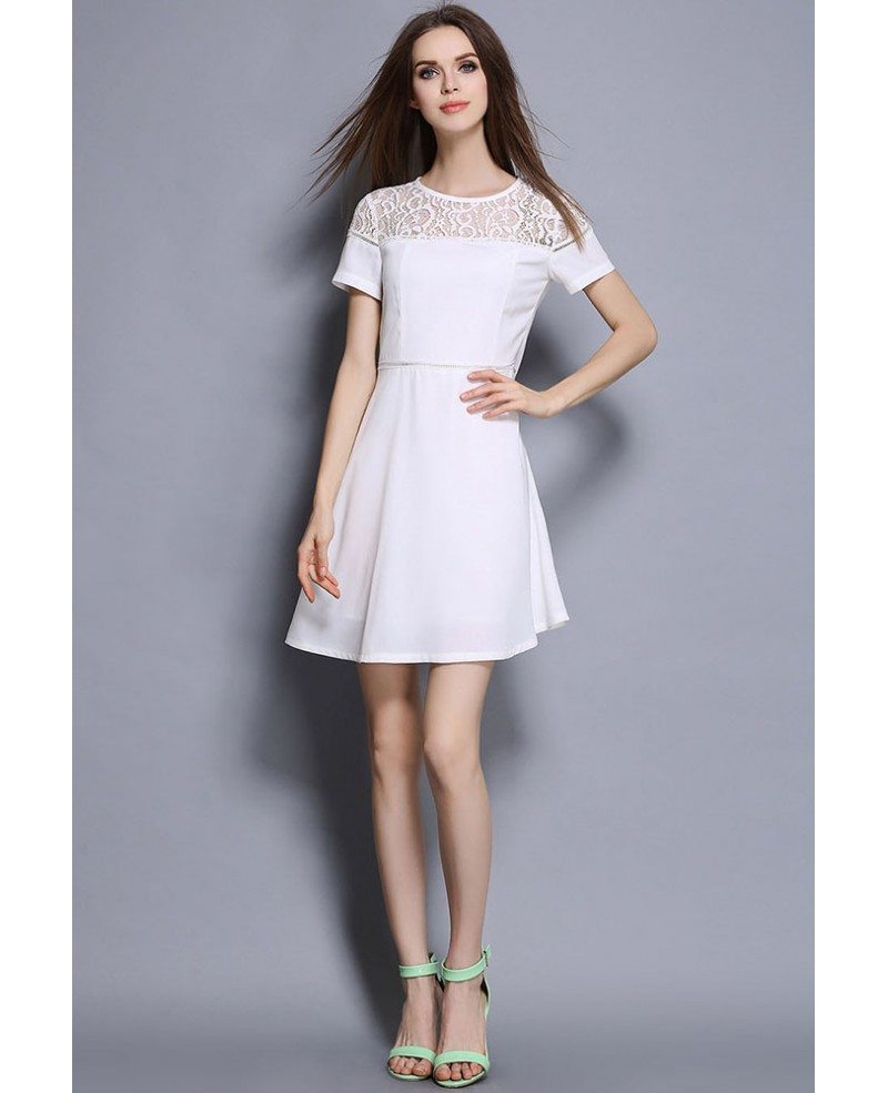 short white chiffon dress