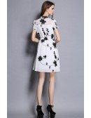 Floral Print Doll Collar Chiffon Short Dress