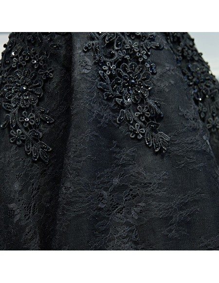 Chic Short Little Black Lace Prom Homecoming Dress V-neck Sleeveless